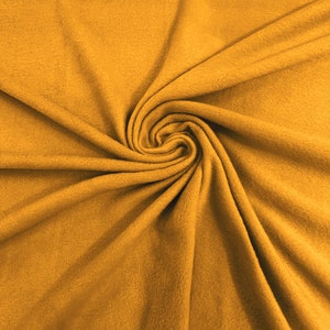 Mango Yellow Solid Polar Fleece Fabric Anti-Pill 58&quot; Wide Sold by The Yard.