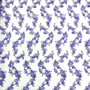 3D Floral Design Embroider and Beaded With Rhinestones on a Mesh Lace-Prom-Fashion-Sold by Yard. Gold