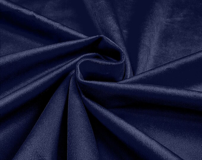 Navy Blue 58"/60Inches Wide Royal Velvet Upholstery Fabric. Sold By The Yard.