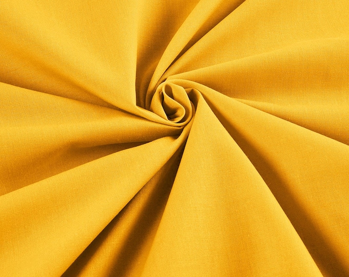 Mango Yellow Lightweight Poly Cotton Broadcloth Fabric| 58" Wide| Bed sheets| Apparel.