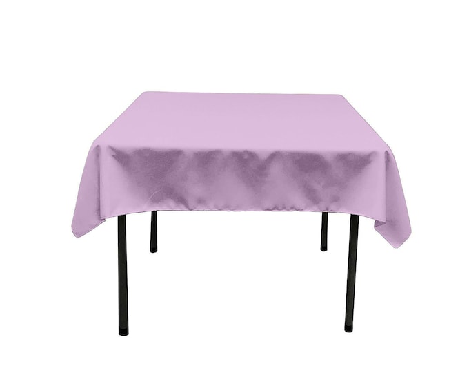 Lilac Square Polyester Poplin Table Overlay - Diamond. Choose Size Below