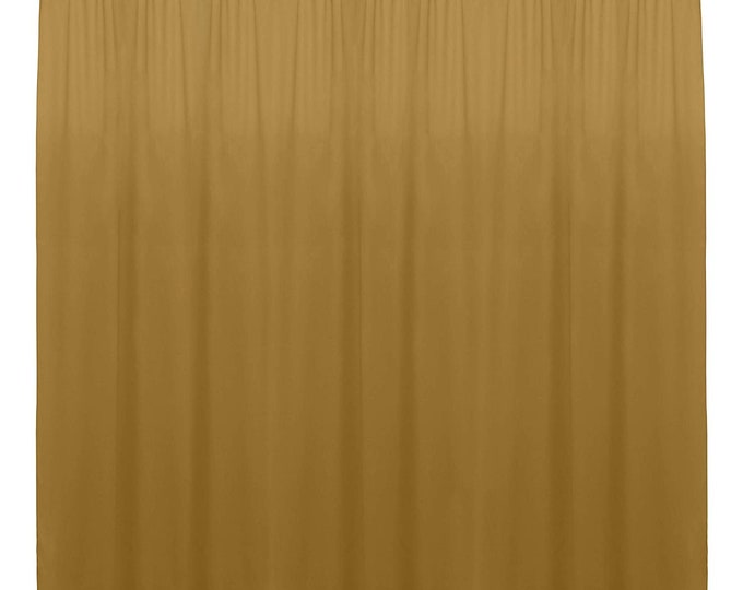 Gold SEAMLESS Backdrop Drape Panel, All Sizes Available in Polyester Poplin, Party Supplies Curtains.