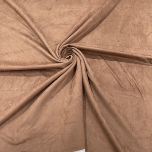 Mocha Stretch Faux Suede Polyester Spandex Apparel Clothing Cosplay Costume Fabric 58" Wide
