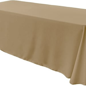 Champagne - Rectangular Polyester Poplin Tablecloth Floor Length / Party supply