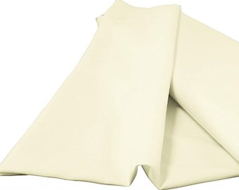 Ivory Spun Poplin Polyester 60" Wide Fabric | Sold by the Yard.
