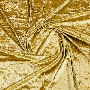 Gold 60 &quot;breiter 90% Polyester 10 Prozent Elasthan Stretch Crushed Samt-Stoff für Nähen Bekleidung Kostüme Handwerk, verkauft lose Lagerware.
