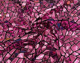 Dusty Pink Shiny Geometric Sequin Stretch Velvet Fabric - Sold By The Yard