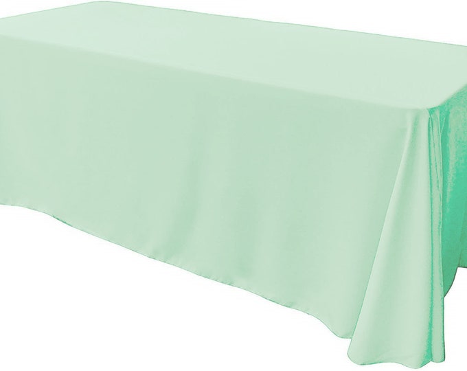 Mint - Rectangular Polyester Poplin Tablecloth Floor Length / Party supply