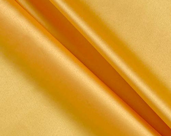 Mango Yellow  Light Weight Charmeuse Satin Fabric for Wedding Dress 60" inches wide sold by The Yard.