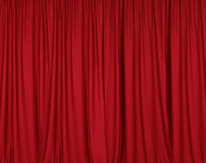 Red SEAMLESS Backdrop Drape Panel, All Sizes Available in Polyester Poplin, Party Supplies Curtains.