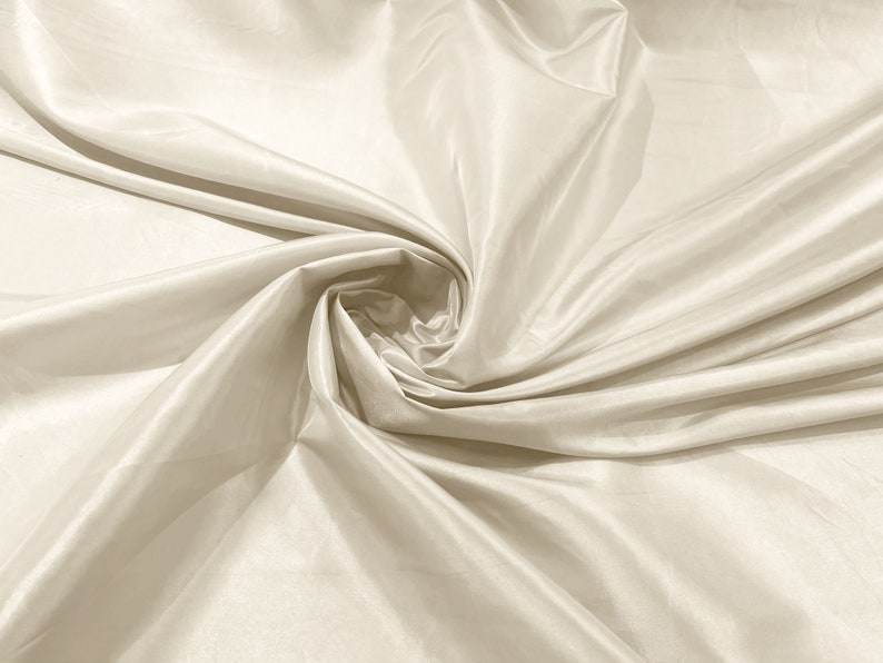 Ivory Taffeta Lightweight Polyester Fabric 58" Wide| Costume| Apparel Dresses. image 1