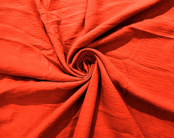 Orange Air Flow Polyester Fabric for Dresses, 2 way stretch, Tops, Bottoms, Shawl, Scarf, Costumes, Crafts.