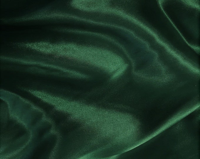 Hunter Green Light Weight Charmeuse Satin Fabric for Wedding Dress 60" inches wide sold by The Yard.