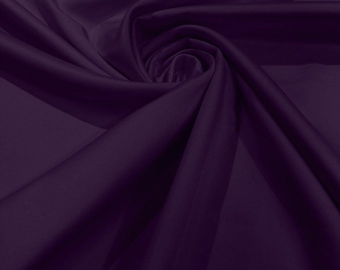 Light Plum - Matte L'Amour Satin (Peau de Soie) Duchess Fabric Bridesmaid Dress 58"-60" Wide/Costume/wedding.