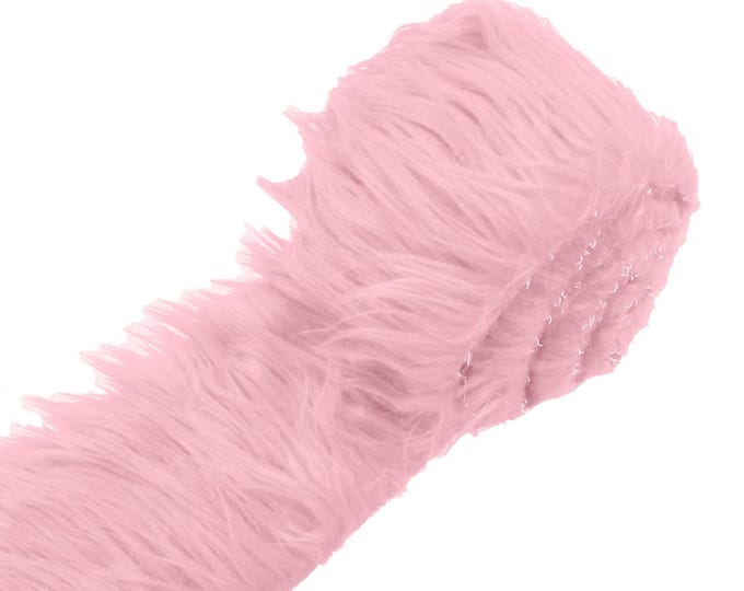 Pink Long Pile Soft Faux Fur Fabric STRIP for Fur suit, Cosplay Costume, Photo Prop, Trim, Throw Pillow, Crafts.