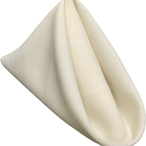 18 x 18 Inches Polyester Poplin Decorative Table Napkins, Party Supply - Pack of 12 - Ivory