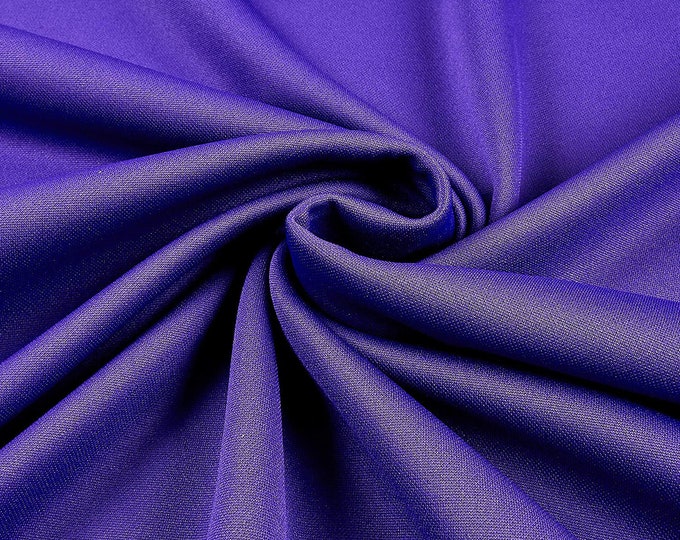 Purple 59/60" Wide 100% Polyester Wrinkle Free Stretch Double Knit Scuba Fabric Sold By The Yard.