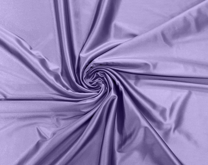 Lavender Heavy Shiny Satin Stretch Spandex Fabric/58 Inches Wide/Prom/Wedding/Cosplays.