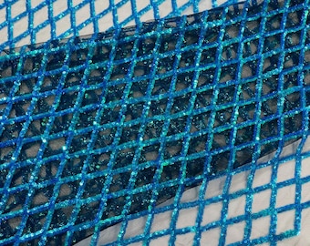 Diamond Sequin Mesh Fabric 54" Wide| Wedding & Party- Green Iridescent