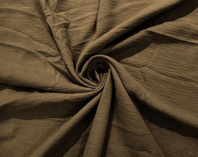 Light Mocha Air Flow Polyester Fabric for Dresses, 2 way stretch, Tops, Bottoms, Shawl, Scarf, Costumes, Crafts.