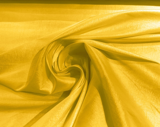 Yellow 58" Wide Medium Weight Stretch Two Tone Taffeta Fabric, Stretch Fabric For Bridal Dress Clothing Custom Wedding Gown, New Colors