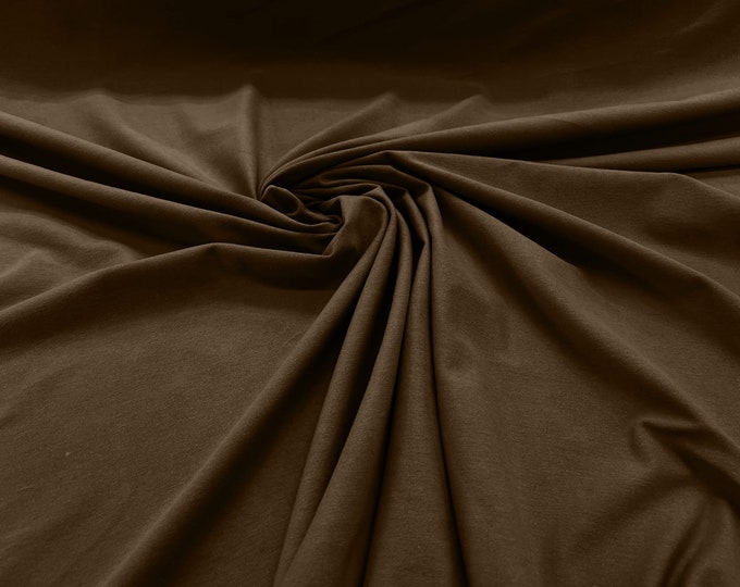 Dark Mocha 58/60" Wide  Cotton Jersey Spandex Knit Blend 95% Cotton 5 percent Spandex/Stretch Fabric/Costume