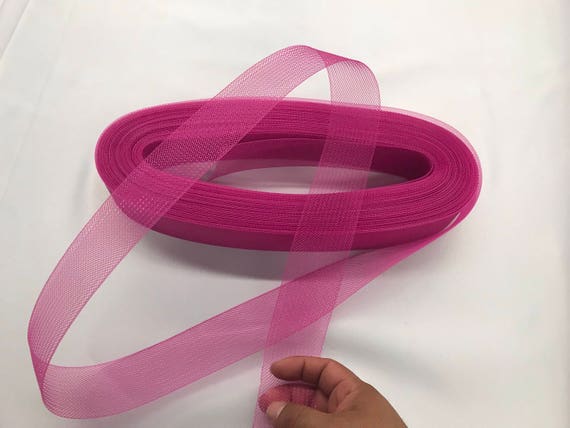 25 Yards Roll Crinoline Trim 2/" Fuchsia Threaded Horsehair Braid