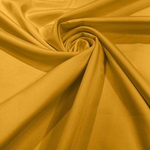 Mustard Matte Stretch Lamour Satin Fabric 58" Wide/Sold By The Yard. New Colors