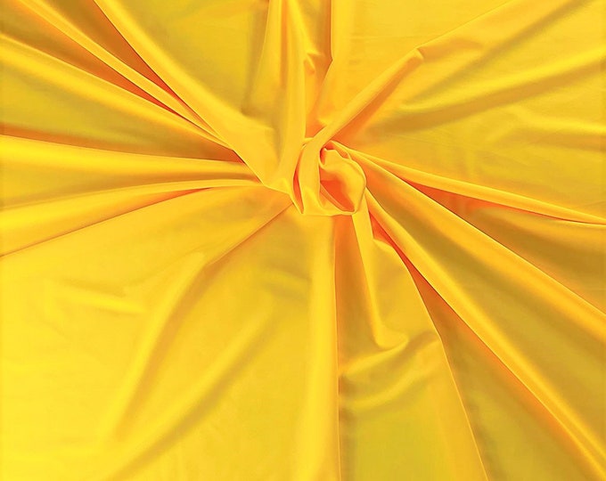 Yellow Shiny Milliskin Nylon Spandex Fabric 4 Way Stretch 58" Wide Sold by The Yard