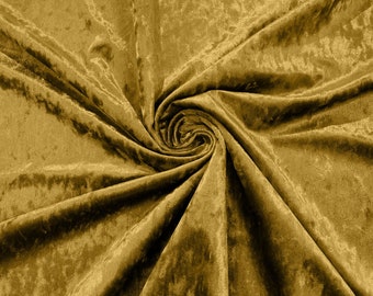 Gold Stretch Crushed Velvet Fabric/58 Inches Wide/Cosplays.