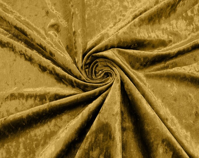 Gold Stretch Crushed Velvet Fabric/58 Inches Wide/Cosplays.