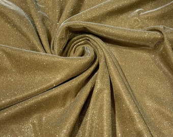 Champagne/Gold Stretch glitter shimmer 58” wide-Glimmer-Sparkling Fabric-Prom-Nightgown-Sold by the yard.