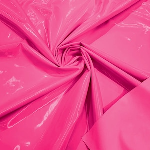 Spandex Shiny Vinyl Fabric (Latex Stretch) - Sold By The Yard - Hot Pink