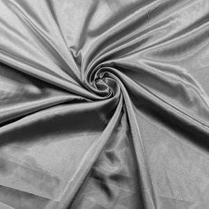 Silver Light Weight Silky Stretch Charmeuse Satin Fabric/60&quot; Wide/Cosplay.