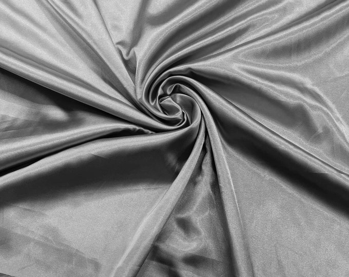 Silver Light Weight Silky Stretch Charmeuse Satin Fabric/60" Wide/Cosplay.