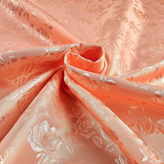 Weaving Brocade Satin Dress Fabrics Jacquard Satin Surface