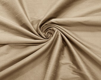 Taupe Polyester Dupioni Faux Silk Fabric/ 55” Wide/Wedding Fabric/Home Decor.