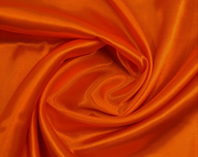 Burnt Orange  Light Weight Charmeuse Satin Fabric for Wedding Dress 60" inches wide sold by The Yard.