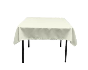 Ivory Square Polyester Poplin Table Overlay - Diamond. Choose Size Below