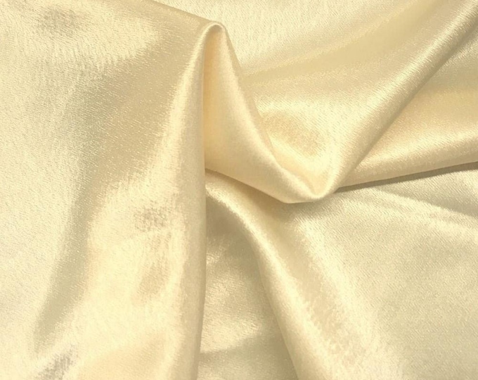 Beige Crepe Back Satin Bridal Fabric Draper-Prom-wedding-nightgown- Soft 58"-60" Inches Sold by The Yard.