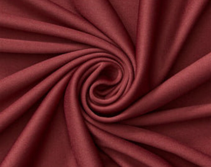 Wine Polyester Knit Interlock Mechanical Stretch Fabric 58"/60"/Draping Tent Fabric. Sold By The Yard.