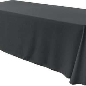 Charcoal - Rectangular Polyester Poplin Tablecloth Floor Length / Party supply