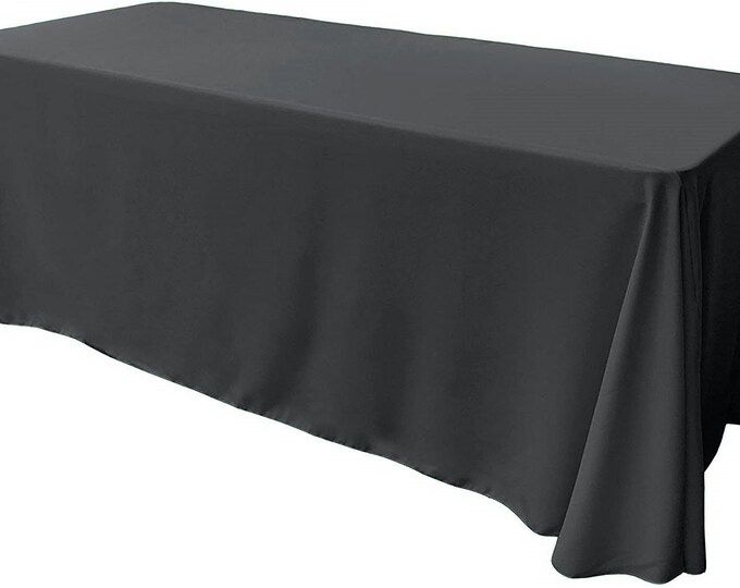 Charcoal - Rectangular Polyester Poplin Tablecloth Floor Length / Party supply