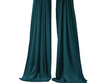 Teal 2 Panels Backdrop Drape, All Sizes Available in Polyester Poplin, Party Supplies Curtains.