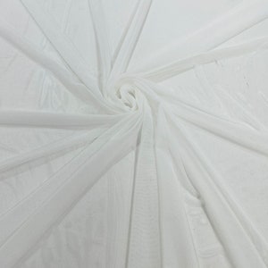 Branco 58/60&quot; de largura, sólido, elástico, tecido de malha elétrica, elastano/transparente transparente/vendido por jarda. Novas cores