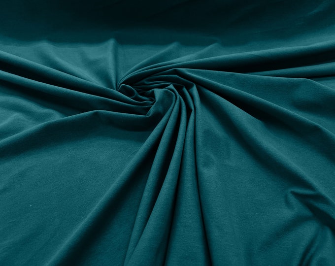 Dark Jade 58/60" Wide  Cotton Jersey Spandex Knit Blend 95% Cotton 5 percent Spandex/Stretch Fabric/Costume