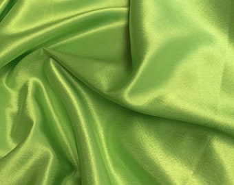 Lime Green Crepe Back Satin Bridal Fabric Draper-Prom-wedding-nightgown- Soft 58"-60" Inches Sold by The Yard.