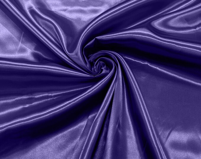 Purple Shiny Charmeuse Satin Fabric for Wedding Dress/Crafts Costumes/58” Wide /Silky Satin