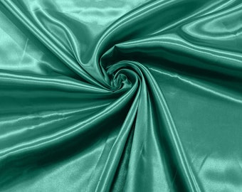 Dark Seafoam - Shiny Charmeuse Satin Fabric for Wedding Dress/Crafts Costumes/58” Wide /Silky Satin