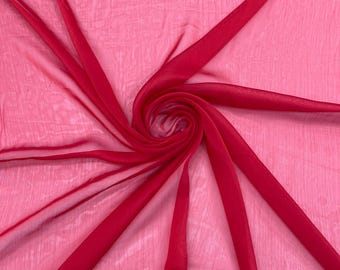 Chiffon Two Tone Sheer Fabric, by The Yard - Red